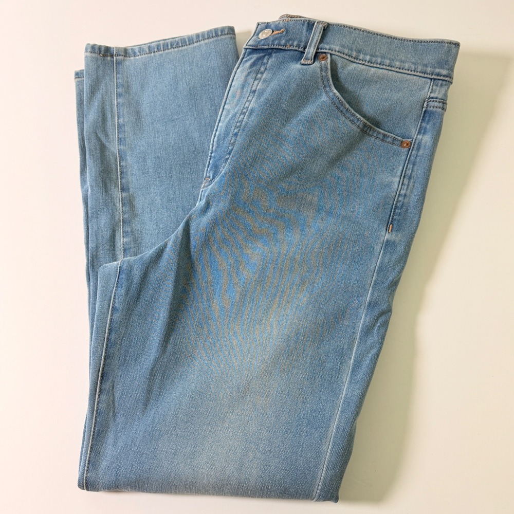 Express Slim Super High Rise Jeans Light Wash Denim Size 12 Womens